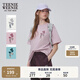 Teenie Weenie小熊T恤女2025年夏季新款活力清新休閑上衣圓領(lǐng)短袖T恤女 A-粉色 XL