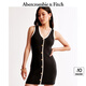 ABERCROMBIE & FITCH女裝24春秋款氣質(zhì)修身美式性感辣妹V領(lǐng)無(wú)袖連衣裙KI159-4522 黑色 XS 160/84A 標(biāo)準(zhǔn)版