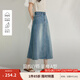茵曼【萊賽爾】復古牛仔半身裙2025夏季新款高腰顯瘦a字中長(cháng)牛仔裙 牛仔藍 M