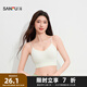 三福女夏季輕薄字母背心 休閑運動風帶杯聚攏吊帶上衣女497470 白色 M