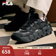 斐樂(lè )（FILA）男鞋可頌面包鞋老爹鞋運動(dòng)鞋秋新款厚底休閑鞋 黑/影黑灰-BC 42