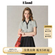 ELAND【94%棉】衣戀T恤女修身v領(lǐng)深門襟舒適短袖上衣2025夏季新款 藏青色(59)Navy M /165