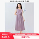 佐丹奴無袖裙子女夏季棉麻綁帶收褶圓領背心連衣裙女13465352