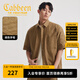 卡賓（CABBEEN）【字母印花】男裝格子短袖襯衫寬松休閑夏季半袖外套高級襯衣 土黃色73 L /175/50