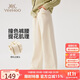 英氏（YEEHOO）女童褲子兒童長(cháng)褲中大童裝衛褲寬松闊腿褲休閑運動(dòng)秋 米白色 140