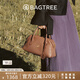 BAGTREE包包樹(shù)松蘿手提包2025年新款植鞣牛皮波士頓包保齡球斜挎女士包包 烤棕色【bag tree女包】 高級小眾