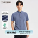 才子（TRIES）【竹纖維】短袖襯衫2025年夏季新款男正裝職業(yè)襯衣橫條提花男上衣 灰藍色 L 39(170/88A)