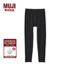 無(wú)印良品（MUJI）男式 使用了棉的冬季內衣 長(cháng)緊身褲 男士秋褲保暖秋季款 69AA455 黑色 L (175/88A)