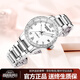 冠琴（GUANQIN） 瑞士品質(zhì)全自動機械手表女士輕奢時尚休閑防水鋼表帶女表送女友 鉆石時標(biāo)-銀色白面