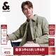 杰克·瓊斯（JACK&JONES）男裝衣服秋冬燈芯絨拼接輕薄羽絨服男短款夾克襯衫式外套男士保暖 E06 淺橄欖綠 XL 185