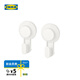 宜家（IKEA）TISKEN提斯科恩浴室牙刷架肥皂架掛鉤帶吸盤(pán)免打孔簡(jiǎn)約 鉤帶吸盤(pán)白色