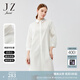 玖姿（JUZUI）白色蕾絲拼接襯衫連衣裙春款女時尚通勤寬松中長裙 本白 M