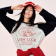 樂(lè )町【商場(chǎng)同款】2025春季新款寬松插肩袖T恤女C2CPF1331 烏黑 S