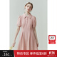 范思藍恩23FS12005Polo領(lǐng)連衣裙女夏季新款學(xué)院風(fēng)收腰a字裙子 薄霧粉（短款） L