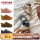 TOPSTAR兒童加絨外穿軟底男童女童毛毛鞋保暖棉鞋豆豆鞋家居寶寶棉拖鞋 1220 深灰 22 內(nèi)140MM腳130MM