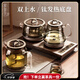 茶皇子（CHAHUANGZI）底部上水電熱水壺純鈦玻璃燒水煮茶一體機嵌入式茶臺燒水壺煮茶器電茶爐套裝 0.8L 純鈦三合一（凈水器、桶裝水兩用）