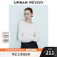 UR2025春季新款女裝魅力氛圍感修身露肩長袖針織衫UWG950022 本白 M