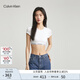 Calvin Klein內(nèi)衣【摩登引力帶】女士ck無鋼圈輕運動內(nèi)搭T恤式文胸QF7213AD 100-月光白 M 推薦75B-85A
