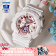 卡西歐（CASIO） 女手表GSHOCK/BABY-G獨角獸淡粉中性潮流時尚防水運動學生電子表 BA-130-7A1PR白金色
