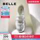 百麗（Belle）周雨彤同款酒心糖休閑鞋女25秋新商場(chǎng)款芭蕾瑪麗珍鞋D8L1DBQ5預售 銀色-皮面 38