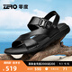 零度Zero涼鞋2025夏季新款真皮舒適透氣軟面軟底戶外休閑沙灘鞋涼拖鞋 51黑色 40