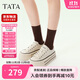 他她TATA彩虹糖厚底帆布鞋女透氣黑色板鞋休閑小白鞋WP801AM5米白 36