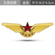 實(shí)心金屬天使翅膀五星裝飾貼車(chē)貼汽車(chē)標軍旅徽章軍徽退伍紀念禮品 翅膀五角星【金色】大號粘貼款