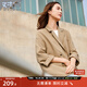 對白2025秋款純色雙排扣西裝外套女時(shí)尚OL通勤西服百搭寬松上衣 駝色 XL
