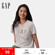Gap女裝2025夏季新款純棉彩色膠印logo短袖T恤常規(guī)休閑上衣765994 灰白色 L (170/88A) 亞洲尺碼