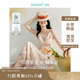 茵曼（INMAN）茶歇碎花印花女裝V領(lǐng)吊帶連衣裙2025春季新品收腰裙子 冰粉橙 M