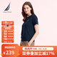 諾帝卡（NAUTICA）【商場(chǎng)同款】女裝春夏新款涼感針織親膚休閑短袖T恤女42TO04 藏青色4NV M