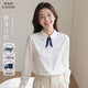 韓曼柯（HANMANKE）白色襯衫女夏長(cháng)袖女士正裝休閑日常免燙簡(jiǎn)約西服內搭通勤職業(yè)女裝