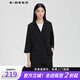 S.DEER圣迪奧女裝通勤休閑雙排扣垂墜西裝外套S23282201 黑色/91 S 160