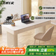 左客左家（ZUOKEZUOJIA） 奶油風(fēng)書(shū)桌純白巖板家用現(xiàn)代簡(jiǎn)約電腦桌小戶型書(shū)房學(xué)習(xí)桌椅組合 【升級(jí)款】杏色實(shí)木書(shū)桌1.2米+椅