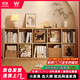 網(wǎng)途全實木書架自由組合柜子柜落地置物架立式家用靠墻一體書柜儲物架 【京倉上門】全實木十格150*60CM