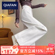 恰凡（QIAFAN）牛仔褲女白色寬腿遮肉顯瘦春秋款高腰小個(gè)子時(shí)尚垂感直筒闊腿褲子 白色-單褲-長(cháng)褲【身高158-165CM】 XS 【建議70-85斤】