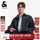 杰克·瓊斯（JACK&JONES）男裝春秋寬松皮衣舒適簡(jiǎn)約時(shí)尚純色潮流休閑外套短款上衣PU夾克男 E40 黑色 版型偏大，卡碼拍小 2XL 190