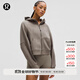 lululemon丨Scuba 女士超寬松款拉鏈連帽衫 LW3HTLS 暖褐灰 M /L