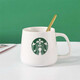 星巴克（Starbucks）杯子限量版簡(jiǎn)約歐式水杯馬克杯家用陶瓷杯小禮品星巴風(fēng)咖啡杯早餐 p款(杯+勺)450ml