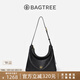 BAGTREE包包樹(shù)圖南植鞣牛皮腋下hobo女包2025年新款單肩斜挎包通勤餃子包 黑色-中號 高級小眾