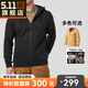 5.11（TACTICAL SERIES ）美國511通勤純色上衣春秋休閑連帽衛衣72232【特價(jià)】 019 黑色 M