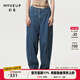 幻走（MOVEUP）春秋季新款.FUN系列純棉洗水繡花設計師牛仔直筒褲女 牛仔藍 L