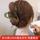 向晚 發(fā)夾發(fā)卡磨砂綠色發(fā)夾女優(yōu)雅抓夾后腦勺鯊魚(yú)夾百搭氣質(zhì)發(fā)卡夾子