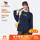 駱駝（CAMEL）雙面搖粒絨衛衣男女寬松休閑長(cháng)袖套頭衫 J35CA9L3009 黑夜藍 XXXL