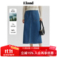 ELAND衣戀牛仔半身裙女高腰大口袋寬松半裙夏季新款 牛仔色(55)Indigo L 170
