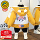 G.DUCKKIDS童裝女童外套秋冬2024新款加厚保暖加絨兒童夾克防風(fēng)衣小女孩衣服 黃色 90 （建議寶寶10-12公斤 24-36