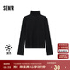 森馬（Semir）長袖T恤女發(fā)熱德絨緊身顯瘦2024冬季簡約高領(lǐng)打底衫109724101009