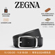Zegna【雙11甄選】杰尼亞皮帶黑色皮革商務(wù)通勤雙面腰帶/皮帶3.5CM寬 黑色 110cm（3尺3）