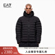 EMPORIO ARMANI/阿瑪尼官方旗艦EA7/新款男連帽絎縫面包夾克棉服外套秋季 UC001-黑色 L  (推薦：150-165斤)