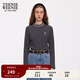 Teenie Weenie小熊女裝2025秋新款休閑簡約時(shí)髦拼接條紋中領(lǐng)打底衫 藏青色 S 160